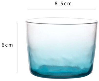 250Ml Japanse Kleurrijke Glazen Beker Hittebestendig Pudding Dessert Ijs Glas Mok Thuis Yoghurt Sap Melk Koffie cup 2 Stuks blauw