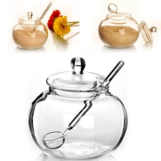 250Ml Kristal Pot Suikerpot Keuken Opslag Sets Met Deksel En Lepel Kruiden Pot Voor Keuken Sucrier Boule Tarro de Especias