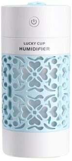 250Ml Mini Luchtbevochtiger Cup Usb Ultrasone Auto Geurverspreider Elektrische Essentiële Olie Diffuser Met 7 Kleur Led Verlichting Blauw