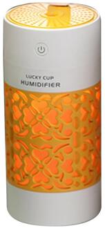 250Ml Mini Luchtbevochtiger Cup Usb Ultrasone Auto Geurverspreider Elektrische Essentiële Olie Diffuser Met 7 Kleur Led Verlichting geel