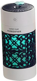 250Ml Mini Luchtbevochtiger Cup Usb Ultrasone Auto Geurverspreider Elektrische Essentiële Olie Diffuser Met 7 Kleur Led Verlichting Roral blauw