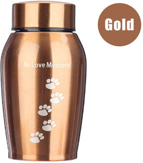 250Ml Roestvrij Staal Huisdier Urnen Voor Hond Kat Vogel Crematie As Aandenken Kist Columbarium Urn Gedenkteken Crematie Urn goud