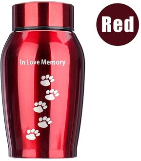 250Ml Roestvrij Staal Huisdier Urnen Voor Hond Kat Vogel Crematie As Aandenken Kist Columbarium Urn Gedenkteken Crematie Urn rood