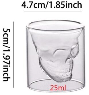 250Ml Schedel Cup Borrelglas Transparante Cups Crystal Skull Head Glas Cup Voor Whiskey Wijn Vodka Bar Club Beer cocktail Bril 25ml 1stk