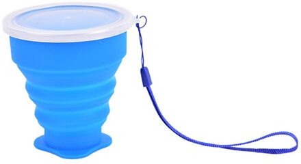 250Ml Siliconen Cup Intrekbare Vouwen Cup Telescopische Inklapbare Outdoor Cup blauw