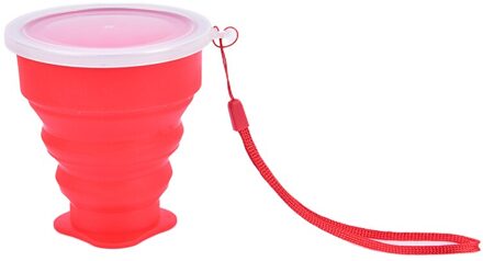 250Ml Siliconen Cup Intrekbare Vouwen Cup Telescopische Inklapbare Outdoor Cup rood