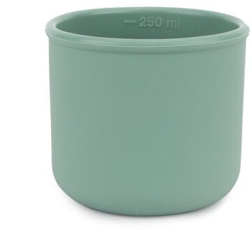 250Ml Siliconen Cups Baby Leren Drinken Beker Met Deksel Lekvrij Kind Water Cup Fles Anti-Brandwonden Baby snack Cup Draagbare Cup groen