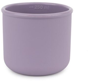 250Ml Siliconen Cups Baby Leren Drinken Beker Met Deksel Lekvrij Kind Water Cup Fles Anti-Brandwonden Baby snack Cup Draagbare Cup paars