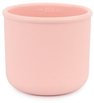 250Ml Siliconen Cups Baby Leren Drinken Beker Met Deksel Lekvrij Kind Water Cup Fles Anti-Brandwonden Baby snack Cup Draagbare Cup roze