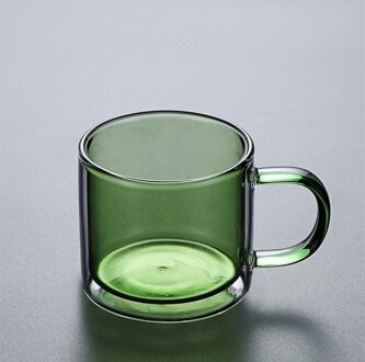 250Ml Wijn Glazen Drinken Tumbler Whiskey Vodka Cup Koffie Sap Water Kopjes Thee Creatieve Mok Dubbele Bodem Glas Mokken voor Thuis groen-250ml