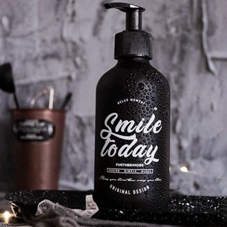 250Ml Zwart Glas Zeepdispenser Hand Wassen Shampoo Fles Vloeibare Lege Refill Opslag Sub-Fles Thuis Badkamer Accessoires smile