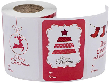 250Pcs/Roll Sticker Christmas Decoration Gift Series Sticker Label Seal Kraft Paper Design for Gifts