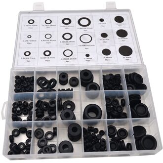 250Pcs Rubbertule Firewall Hole Plug Set Elektrische Draad Pakking Assortiment