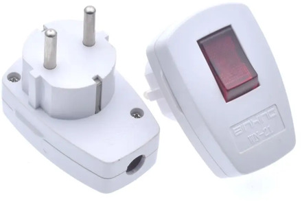 250V 10A AC Schuko Germany Type F Rewireable Power Plug 250V 16 Amp W/ LED Indicator Switch Detachable European Plugs