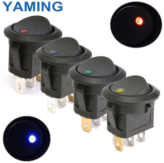 250V Round Rocker Switch Toggle ON-OFF 2 Position 3 Pins Push Button Switches Electrical Equipment With Light Power KCD2