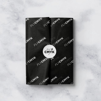 250x vellen zwart vloeipapier met logo - luxe inpakpapier (200 st) drukken