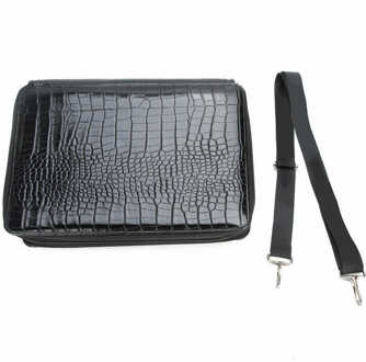 252 Gaten Gekleurde Etui Grote Capaciteit Art Schilderen Pen Draagbare Pu Pencilhold Pouch Kit zwart