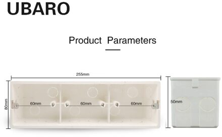 258*86Mm 5Cm Diepte Socket Case Verborgen Bottom Case Pc Materiaal Wit Oppervlak Outlet Junction Wandlamp led Schakelaar Socket Doos