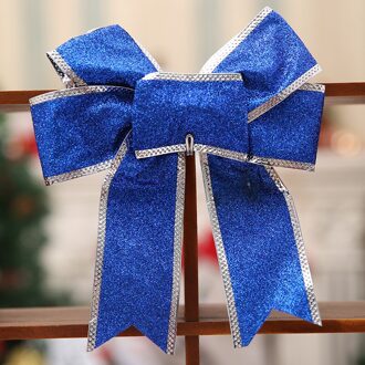25Cm Glitter Doek Bows Kerstboom Decoratie Kerst Hanger Boom Ornamenten Voor Home Party Bow-Knopen levert blauw