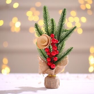 25Cm Mini Kerstboom Sneeuwvlokken Kunstmatige Kerst Ceder Ornamenten Festival Tafel Miniatuur Ornament Home Decoratie 1