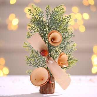 25Cm Mini Kerstboom Sneeuwvlokken Kunstmatige Kerst Ceder Ornamenten Festival Tafel Miniatuur Ornament Home Decoratie 3