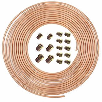 25Ft Roll Coil 3/16 "Od Koper Nikkel Brake Line Tubing Met Systeem Noten Levering Brake Fittings 16 Pcs Kit accessoires Brandstof C9W4