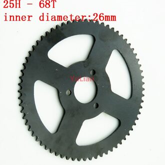 25H Koppeling Drum Gear 25H 68T 26Mm Tandwiel + 25H Chain 136Links Voor 2 slag Minimoto Pocket Bike Atv Quad 68T 26mm sprocket