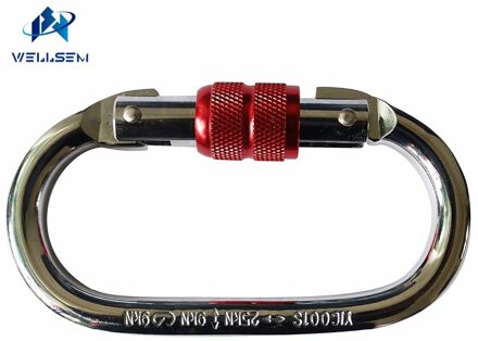 25kn D-ring Legering Stalen Schroef-vergrendeling Karabijnhaken voor Rv, Kamperen, Vissen, Wandelen, reizen en Sleutelhanger Klimmen, Hangmat, Swing