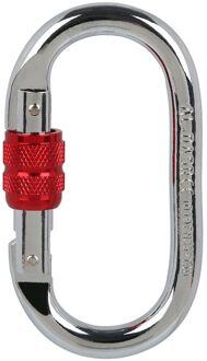 25KN Klimmen Karabijnhaak Schroef Locking Gate Karabijnhaak Zware O-Vorm Staal Hangmat Gesp Klimmen Wandelen Accessoires rood