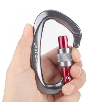 25KN Outdoor Klimmen Gesp Haak Aluminium D-vorm Karabijnhaak Gesp Outdoor Klimmen Gesp Opknoping Haak Sleutelhanger Tool