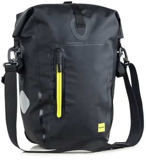 25L Waterdichte Fiets Bagagedrager Fietstas Fietsen Achterbank Zadeltas Schoudertas Fiets Accessoires Case Voor Fiets zwart en groen
