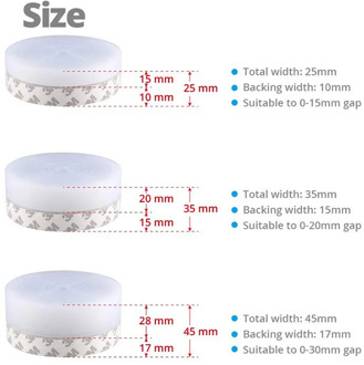 25mm/35mm/45mm Width Window Door Bottom Self Adhesive Silicone Rubber Seal Weathering Strip Door Sealing Bar Window Sealing Tape