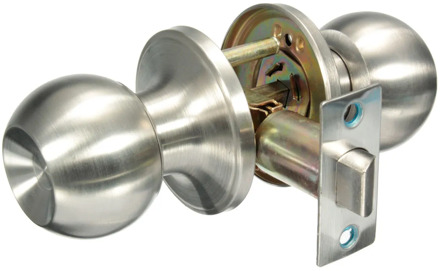 25mm-45mm Stainless Steel Bathroom Round Ball Door Knob Set Handle Passage Lock NO Key Contemporary Internal Door Knob Pair