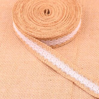 25Mm Jute Jute Linten Vintage Bruiloft Accessoires Een Meter Kant Jute Hessische Rustieke Bruiloften & Feesten Verjaardag Feestartikelen stijl D