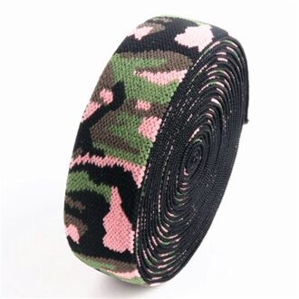 25mm Kleurrijke Gedrukt Gillter Elastische Linten Bands Elastische Tape DIY Hoofddeksels Kleding Zak Broek Naaien Accessoires 1 meter camouflage roze