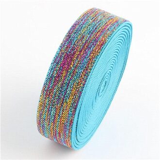 25mm Kleurrijke Gedrukt Gillter Elastische Linten Bands Elastische Tape DIY Hoofddeksels Kleding Zak Broek Naaien Accessoires 1 meter gillter blauw