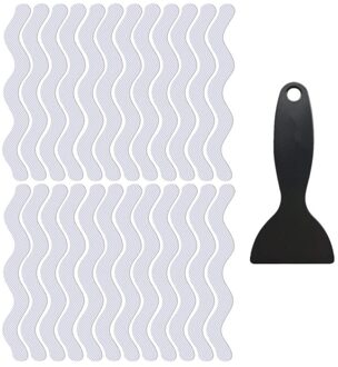 25Pcs Antislip Lijm Strip Transparant Bad Stickers Met Schraper Voor Badkamer Tubs Douche Voor Badkuipen Trappen