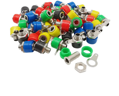 25PCS/lot 5 Color 4mm Banana Binding Post 4mm Banana Socket Plug Adapter DIY Red Black Green Yellow Blue