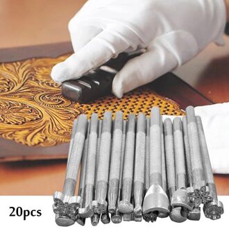 25Pcs Metal Leather Working Saddle Maken Gereedschap Carving Leather Craft Postzegels Lederen Craft Stempelen Solide Metalen Printinting Tool