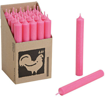 25x Lange kaarsen roze 18 cm staafkaarsen/steekkaarsen - Dinerkaarsen
