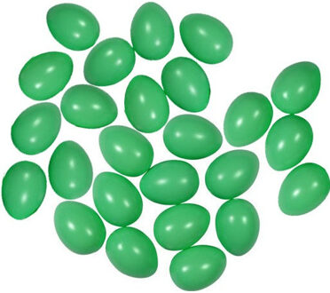 25x Plastic groene eitjes 4 cm decoratie/versiering - Feestdecoratievoorwerp
