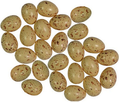 25x Plastic kwartel eitje 4 cm decoratie/versiering - Feestdecoratievoorwerp