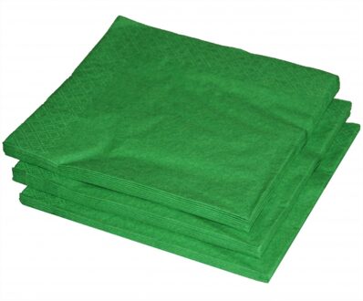 25x stuks groene servetten 33 x 33 cm
