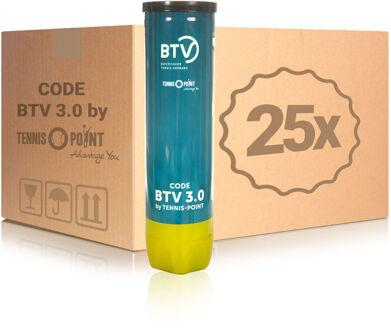 25x verpakking  4 stuks Code BTV 3.0 by Tennis Point geel - nosize