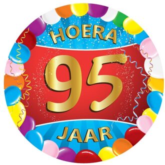 25x Vrolijk gekleurde viltjes 95 jaar - Bierfiltjes Multikleur