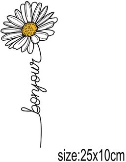 25X10Cm Bloemen Ijzer Op Patches Voor Diy Warmteoverdracht Kleren T-shirt Thermische Transfer Stickers Decoratie Afdrukken