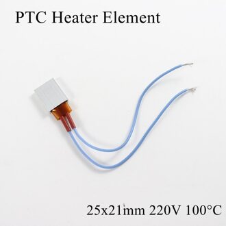 25x21mm 220 V 100 Graden Celsius Aluminium PTC Verwarmingselement Constante Thermostaat Thermistor Lucht Verwarming Sensor Met shell 25*21mm