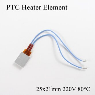 25x21mm 220 V 80 Graden Celsius Aluminium PTC Verwarmingselement Constante Thermostaat Thermistor Lucht Verwarming Sensor Met shell 25*21mm