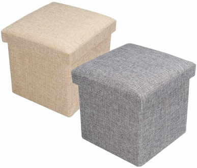 25x25x25CM Storage Square Folding Ottoman Seat Stool Bench Box Small Sofa Footrest Home Furni Decor Kid Chair Foot Stool