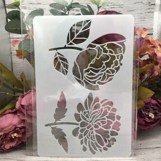 26*17Cm Pioenbloem Diy Gelaagdheid Stencils Muur Schilderen Plakboek Kleuring Embossing Album Decoratieve Template